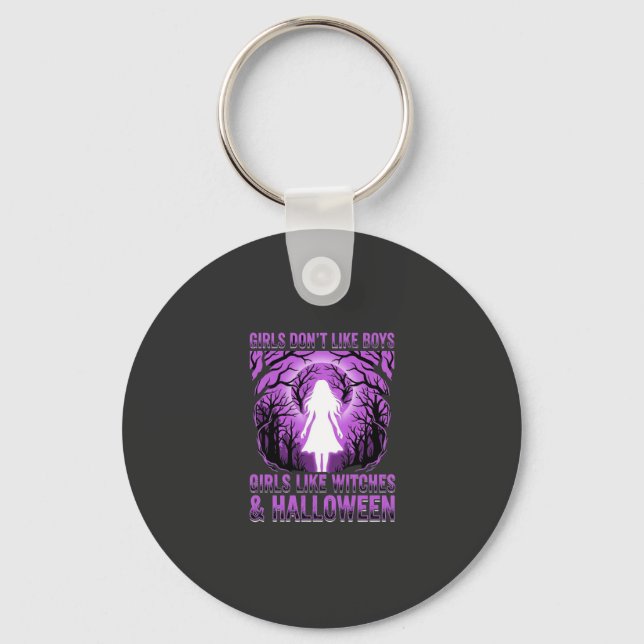 Hexen-Mädchen Halloween-Design Schlüsselanhänger (Vorderseite)