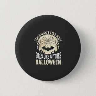 Hexen Mädchen Halloween Fledermaus Design_1 Button