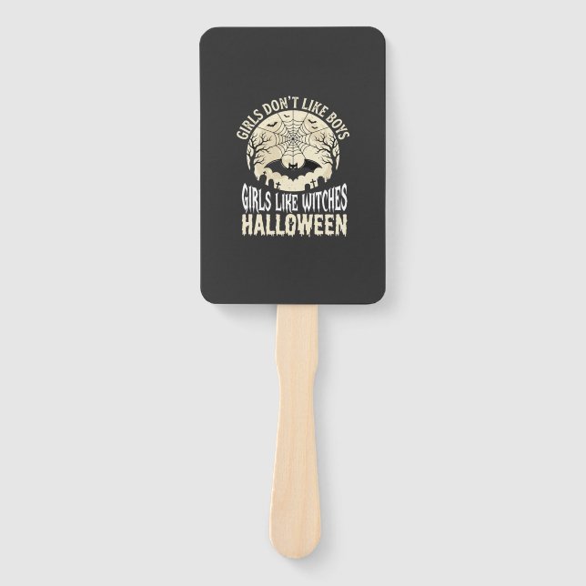 Hexen Mädchen Halloween Fledermaus Design_1 Fächer (Vorderseite)