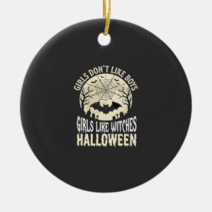 Hexen Mädchen Halloween Fledermaus Design_1 Keramik Ornament