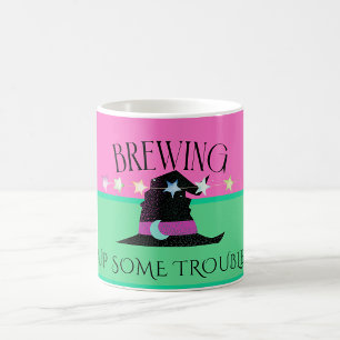 Hexen-Mädchen Rosa & Grün Halloween Individueller Kaffeetasse