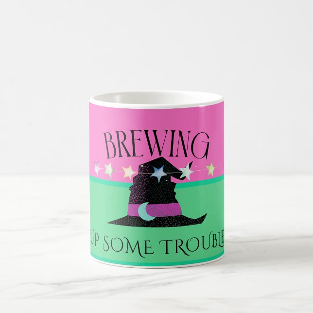 Hexen-Mädchen Rosa & Grün Halloween Individueller  Kaffeetasse (Von Creator hochgeladen)