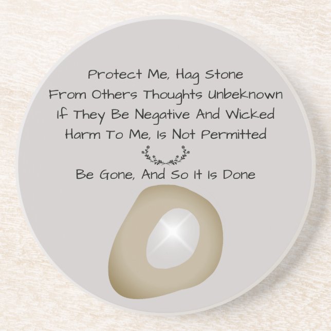 Hexen Magic Hag Stone Protection Zauber grau Getränkeuntersetzer (Vorne)