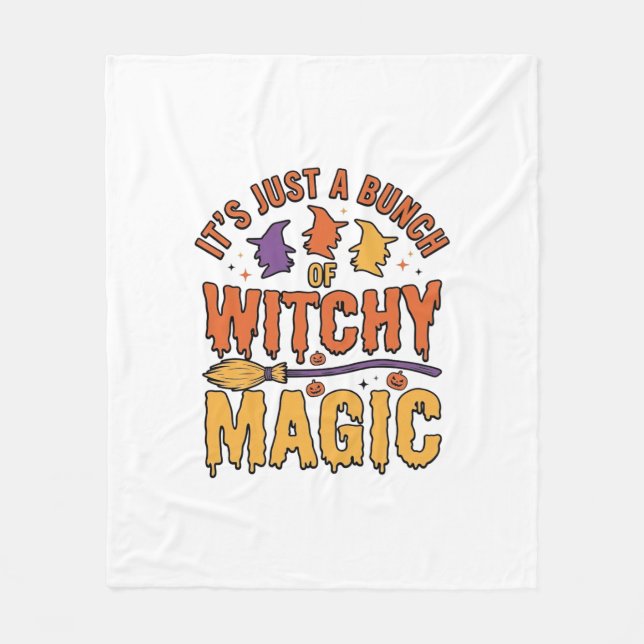 Hexen-Magie-Halloween-Typografie-Design_1 Fleecedecke (Vorderseite)