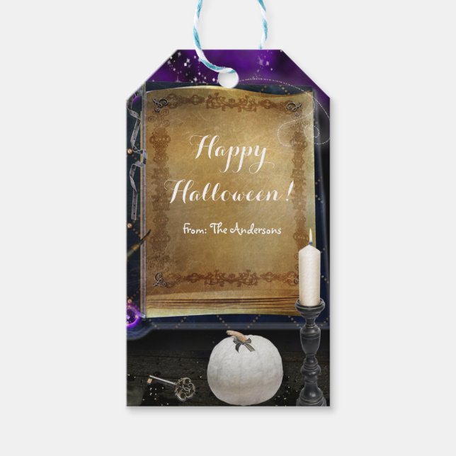 Hexen Magischer Zauber Buch Halloween-Party Gefäll Geschenkanhänger (Vorderseite)