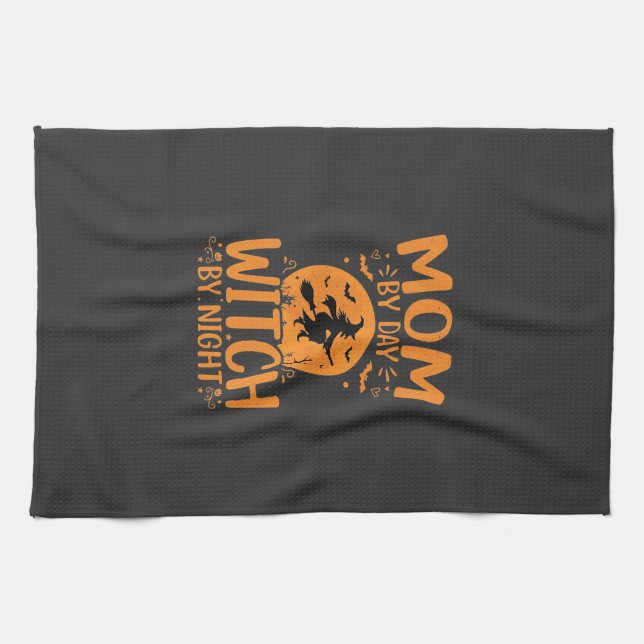 Hexen-Mama Halloween-Design Geschirrtuch (Horizontal)