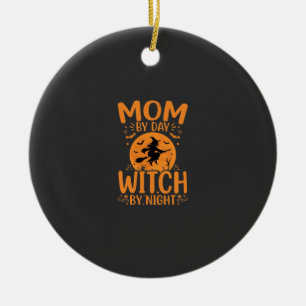 Hexen-Mama Halloween-Design Keramik Ornament