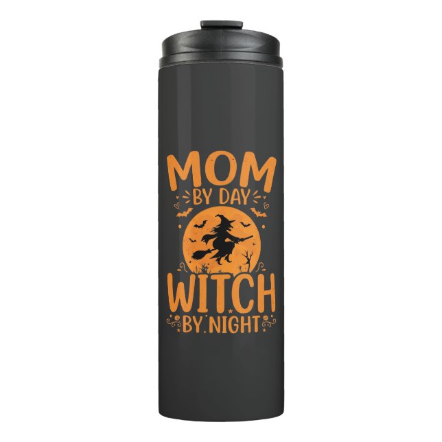 Hexen-Mama Halloween-Design Thermosbecher (Vorderseite)