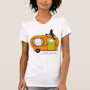 Hexen mit Anhängern Halloween-Wohnwagen T-Shirt
