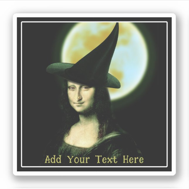 Hexen-Mona-Lisa-Halloween-Vollmond Aufkleber (Vorderseite)