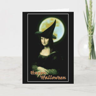 Hexen-Mona-Lisa-Halloween-Vollmond Karte