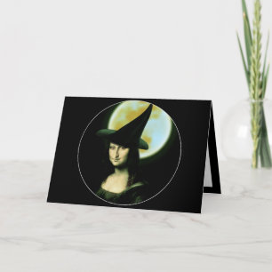 Hexen-Mona-Lisa-Halloween-Vollmond Karte