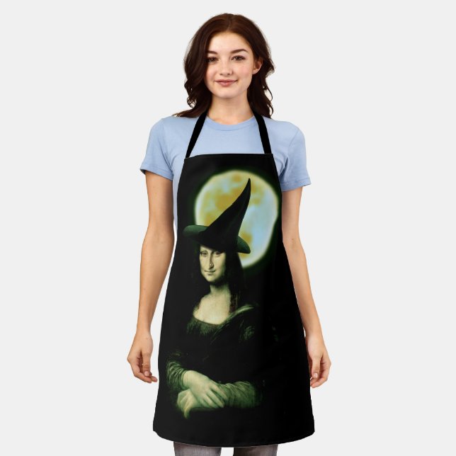Hexen Mona Lisa Halloween Vollmond Schürze (Getragen)