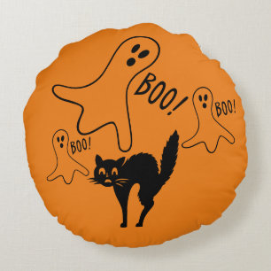 Hexen & Mond & Kat & Pumpkin & Ghosts Kissen