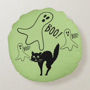 Hexen & Mond & Kat & Pumpkin & Ghosts Kissen