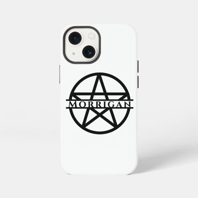 Hexen-Monogramm Pentagramm Monochrom Name iPhone Hülle (Rückseite)