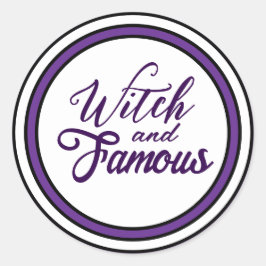 Hexen-Motiv in Lila Halloween-Design Runder Aufkleber