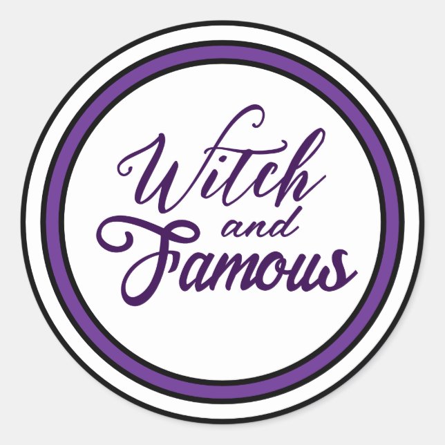 Hexen-Motiv in Lila Halloween-Design Runder Aufkleber (Vorderseite)