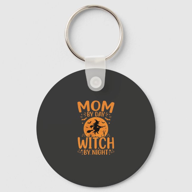 Hexen-Mutter Halloween-Design Schlüsselanhänger (Vorderseite)