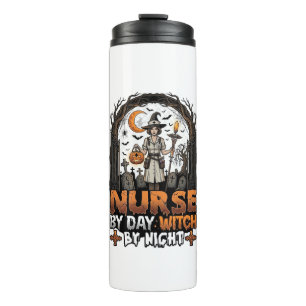 Hexen-Nacht-Halloween-Friedhof-Kürbis_1 Thermosbecher