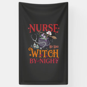 Hexen-Nacht-Halloween-Kessel-Stethoskop-Nurse-Day Banner