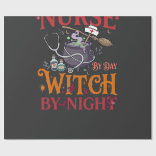 Hexen-Nacht-Halloween-Kessel-Stethoskop-Nurse-Tage Geschenkpapier