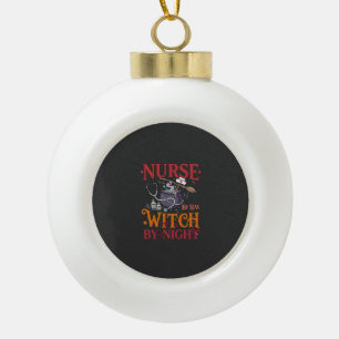 Hexen-Nacht-Halloween-Kessel-Stethoskop-Nurse-Tage Keramik Kugel-Ornament