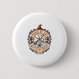 Hexen-Nacht-Halloween-Stethoskop-Besen_ Button