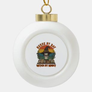 Hexen-Nacht-Halloween-Totenkopf-Pflegekraft-Tag Po Keramik Kugel-Ornament