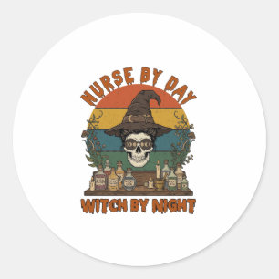 Hexen-Nacht-Halloween-Totenkopf-Potionen_1 Runder Aufkleber