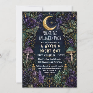Hexen-Nacht-out Halloween-Mond-Botanik-Party Einladung