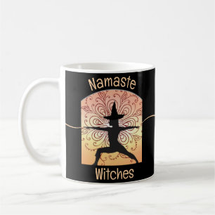 Hexen Namaste Hexen Halloween Yoga Orange Schwarz  Kaffeetasse