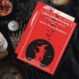 Hexen nur Halloween-Party Einladung