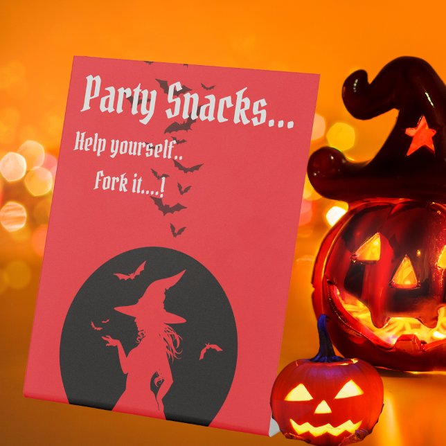 Hexen Nur Halloween-Party Party Snacks Sockelschild (Witches Only Halloween Party Party Snacks Pedestal Sign)