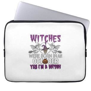 Hexen Oktober Halloween Totenkopf Hexenhut Kürbis_ Laptopschutzhülle