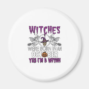 Hexen Oktober Halloween Totenkopf Hexenhut Kürbis_ Magnet