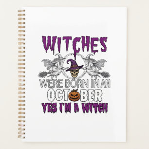 Hexen Oktober Halloween Totenkopf Hexenhut Kürbis_ Planer