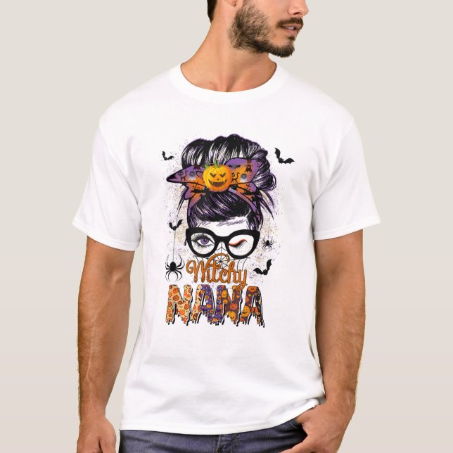 Hexen-Oma-Haar-Knoten T-Shirt (Vorderseite)