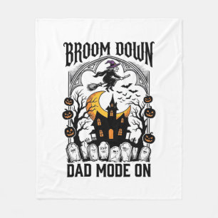 Hexen-Papa-Halloween-Besen-gebrochen-Vintage-Grafi Fleecedecke
