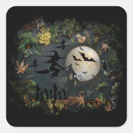 Hexen Party Night Quadratischer Aufkleber