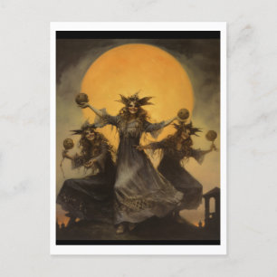 Hexen Sabbat, Halloween Postkarte