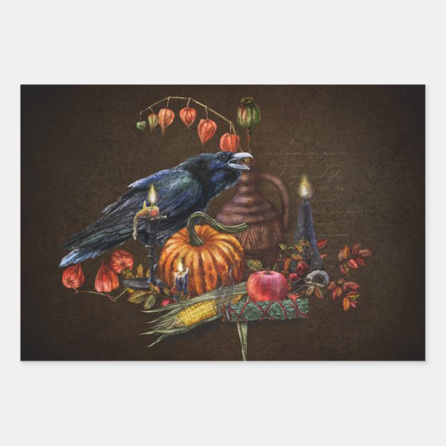 Hexen Samhain und Thanksgiving-Rituale Geschenkpapier Set (Vorderseite)