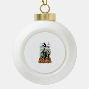 Hexen-Schokoladen-Shirt Süße Halloween-Leckerei-De Keramik Kugel-Ornament