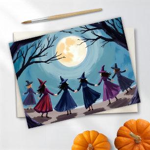Hexen-Séance-Halloween-Malerei Feiertagspostkarte