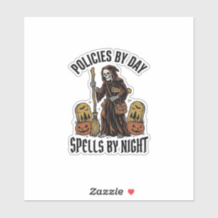 Hexen-Shirt für Versicherungen Lustiges Halloween- Aufkleber