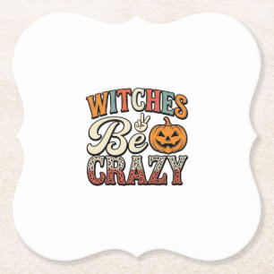 Hexen sind verrückte Vintage-Halloween-Shirt-Desig Untersetzer