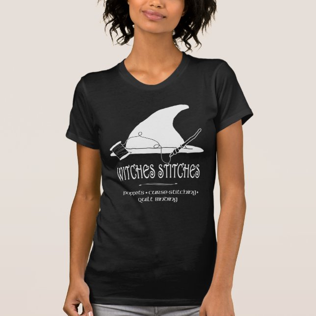 Hexen Stitches dunkles Shirt (Vorderseite)