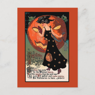 Hexen-Tanz-Halloween-Grußkarte Postkarte