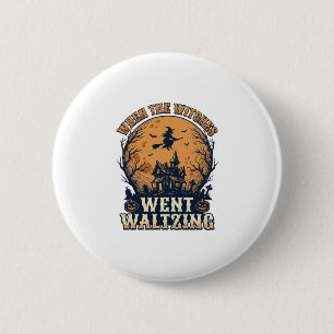 Hexen-Tanz Halloween Vintage Gravur Design_ Button