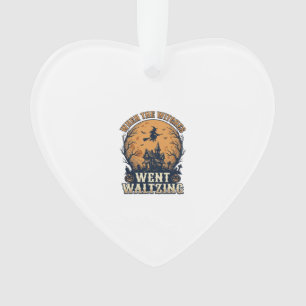 Hexen-Tanz Halloween Vintage Gravur Design_ Ornament